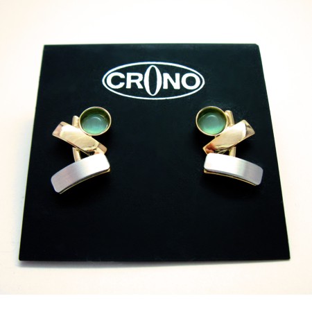 Small 'Zen' Blue Catsite Stud Earrings by Crono Design - Click Image to Close